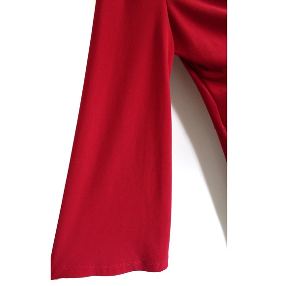 London Times Red Feminine Fit Long Sleeve Dress 12 Preowned - Picture 5 of 7